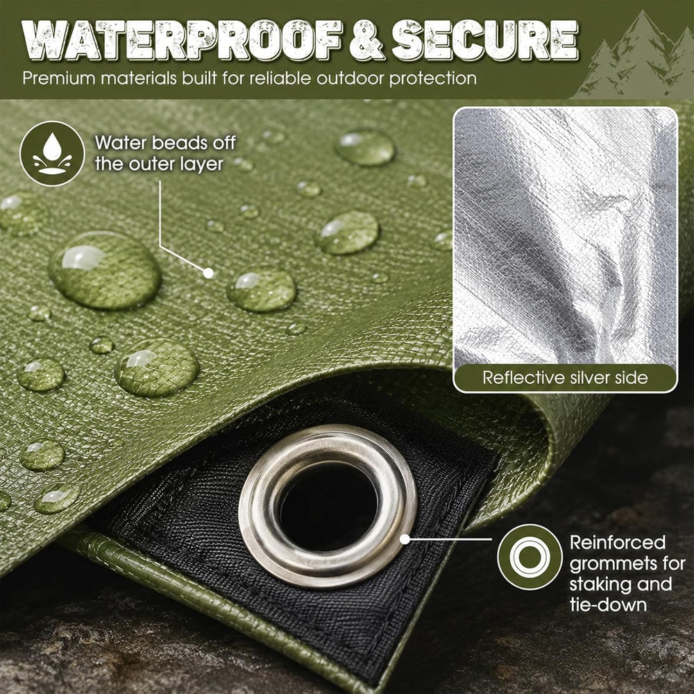 Kingdder 2 Pcs 60 x 82 Inch Heavy Duty Emergency Tarps for Survival