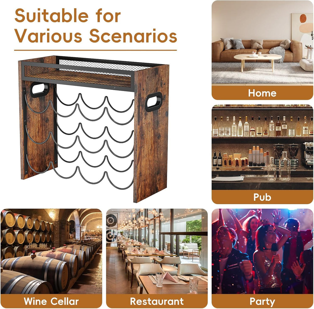KLM 3-Tier Wine Bottle Display Rack, Holds 12 Bottles.