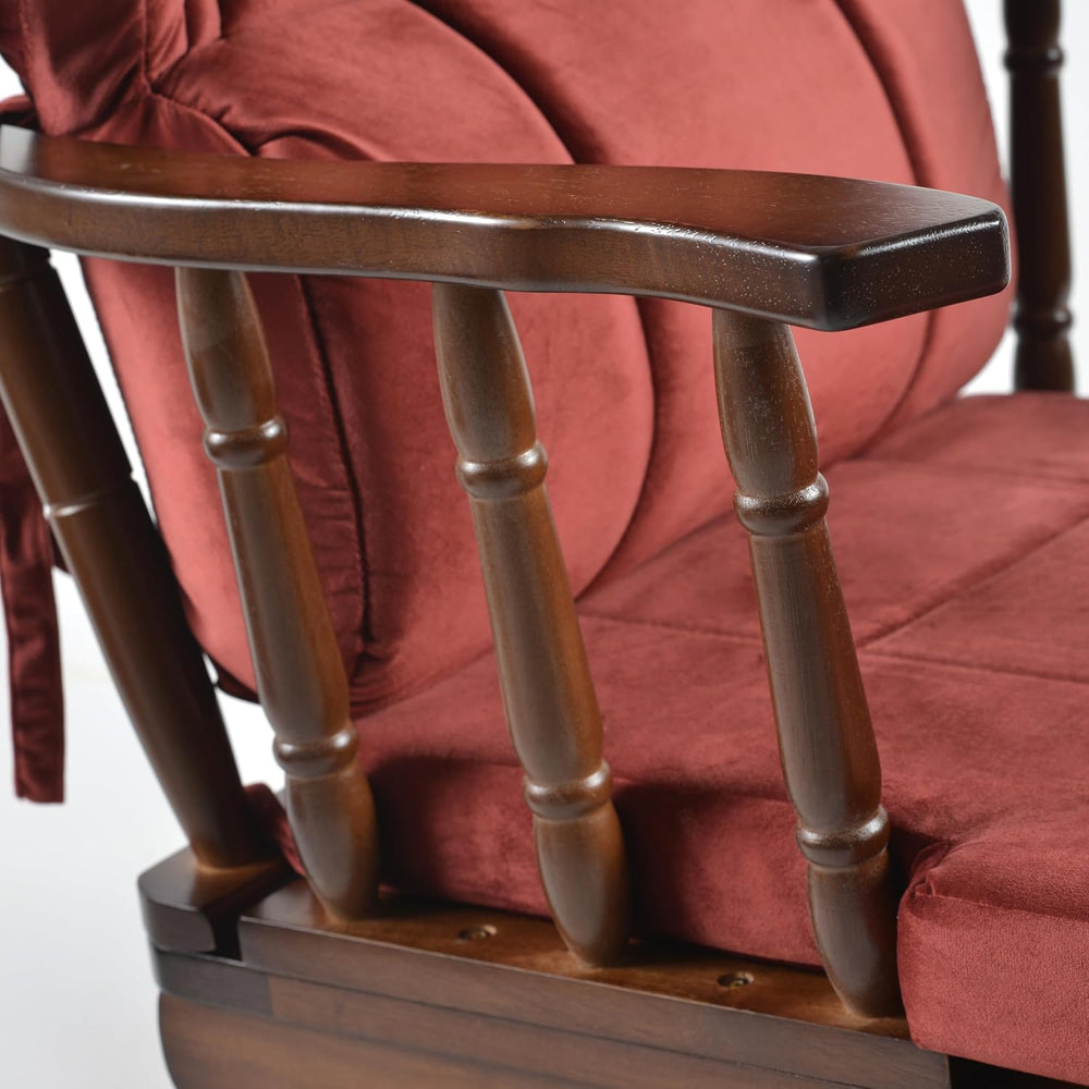Comfort Deluxe Glider Chair and Ottoman Set (Burgundy)