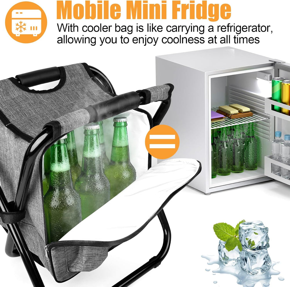 Kikerike Backpack Stool Cooler Chair Heavy Duty 300 LBS Max Load Portable Lig...