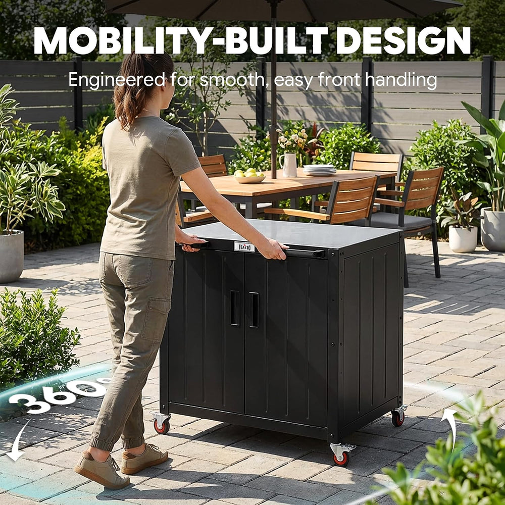 Feasto Modular Outdoor Kitchen Island with Storage and Stainless Steel Top