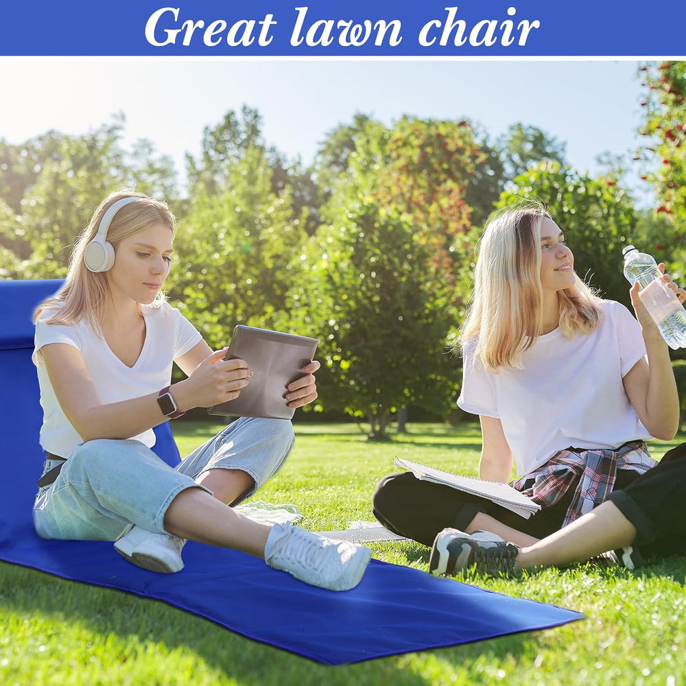 Beeveer 6 Pcs Beach Lounge Chaise Chair with Folding Side Table, Deep Blue