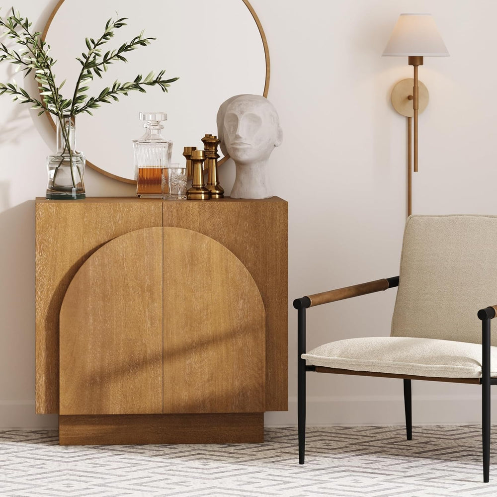 Nathan James Iris Mid-Century Modern Buffet Sideboard Wood Accent Cabinet Cre...