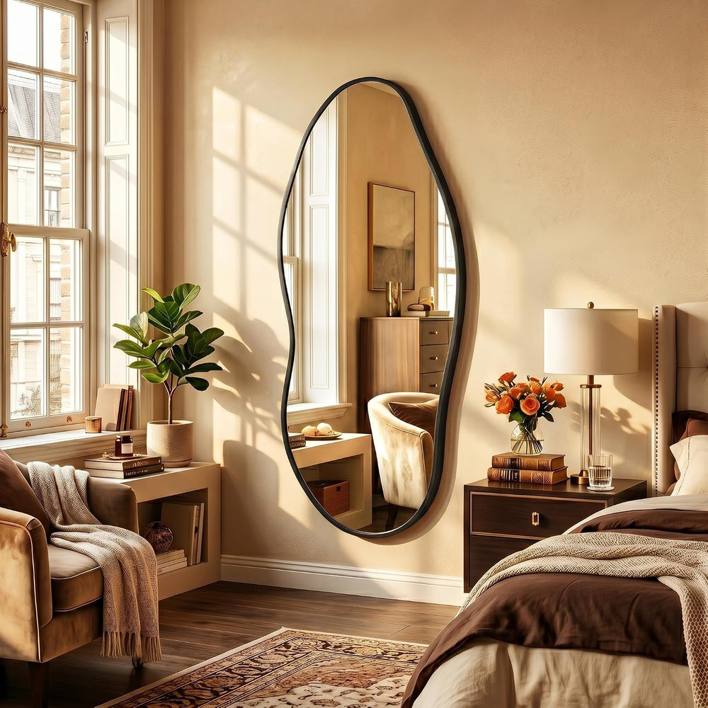 Irregular Full Length Mirror-Black Mirrors for Wall Home Decor 55"x 23&q...