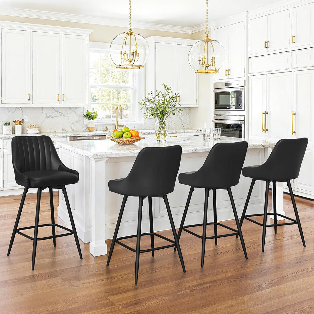 LUE BONA Counter Height Bar Stools Set of 3, 26'' Swivel Modern Barst...
