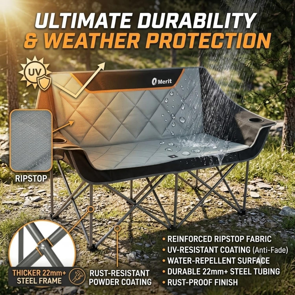 EMERIT Oversized Fully Padded Camping Chair, Heavy Duty 650LB Folding Camping...