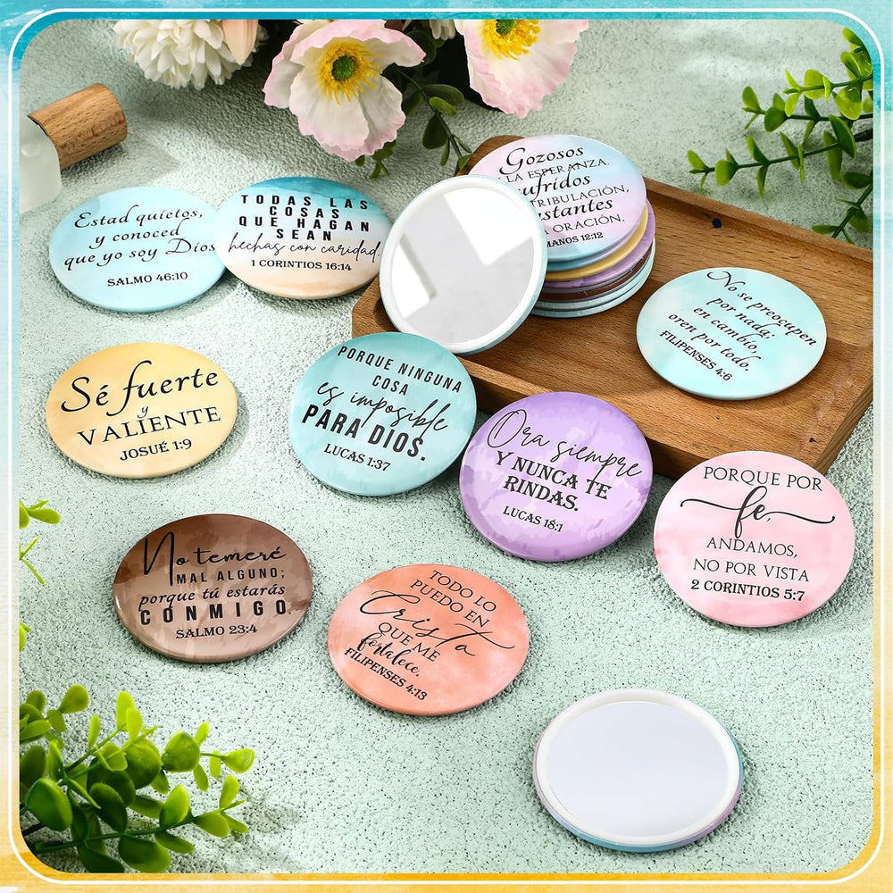 GlikCeil 80 Pcs Christian Compact Mirror Bulk for Women,Religious