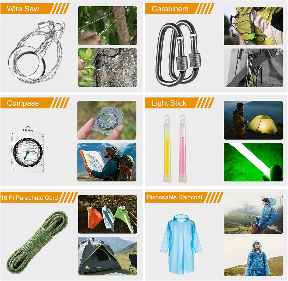 360Pcs Survival Kit, Emergency Survival Gear Supplies Bug Out Bag Set