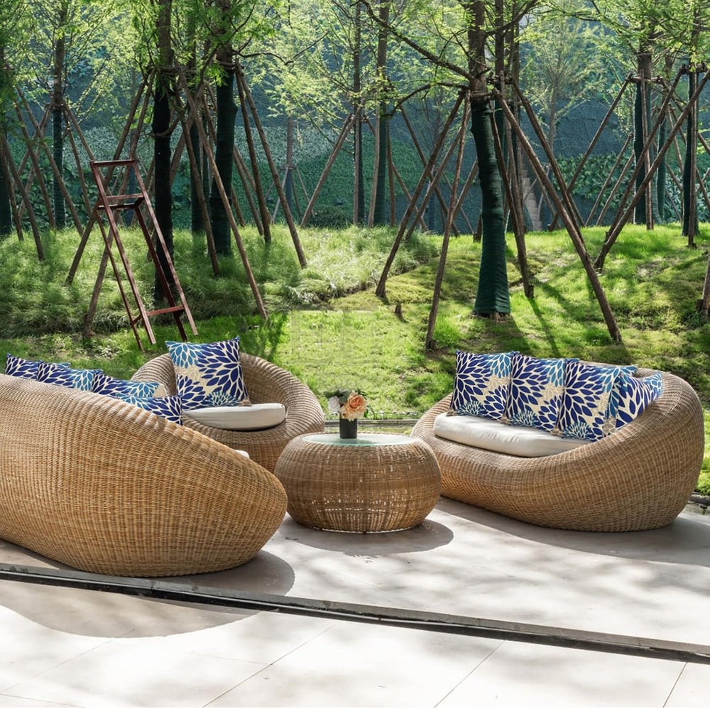 JMGBird Blue Throw Pillows with Inserts Included 18x18 Outdoor Pillows Waterp...