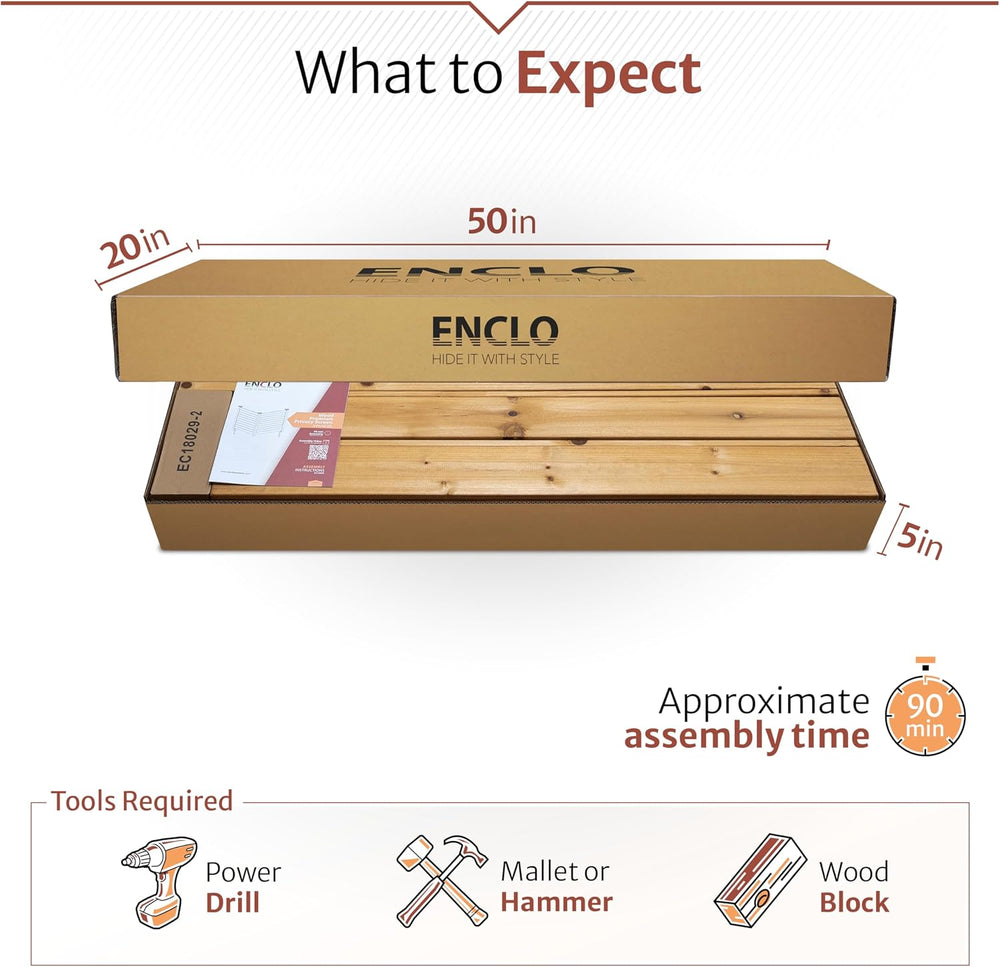 Enclo Premium Wood Privacy Screen, Cedar DIY No Dig Kit