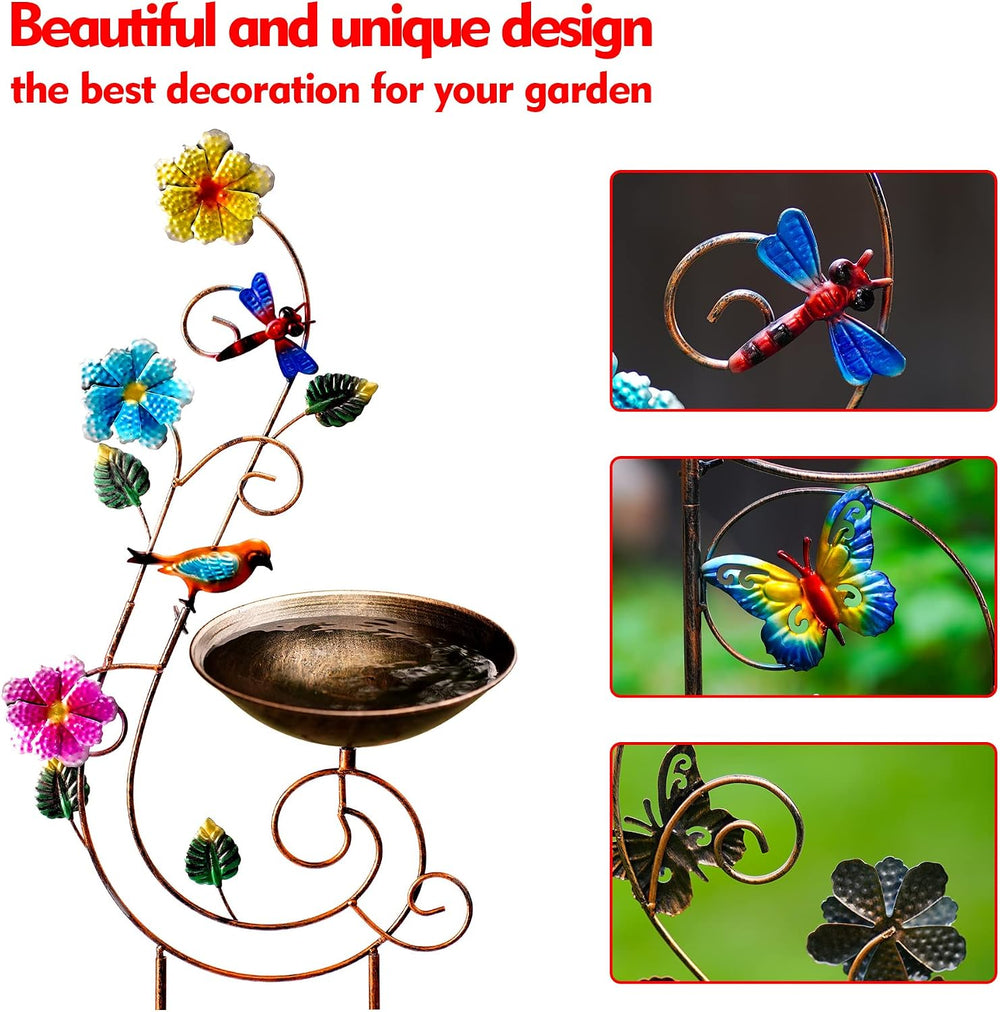 YYWMWM Metal Bird Bath with Trellis for Outside, 57” Height Birdbaths & S...