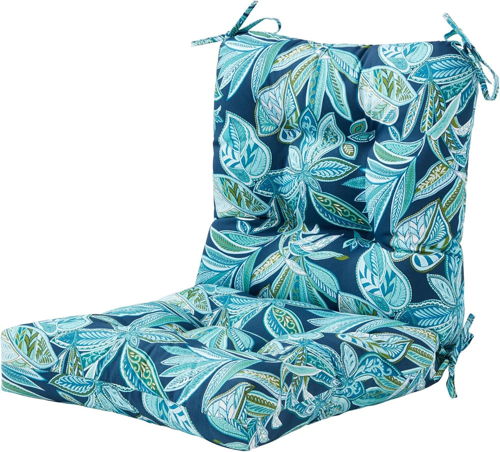 Tufted Outdoor Chair Cushions – Hinged One-Piece Design, Reversible Patio Sea...