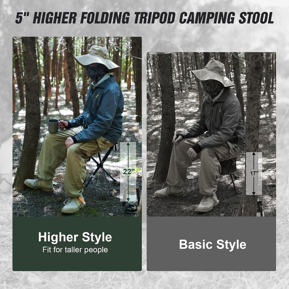 REDCAMP 2 Pack Extra Tall Folding Tripod Stools for Adults