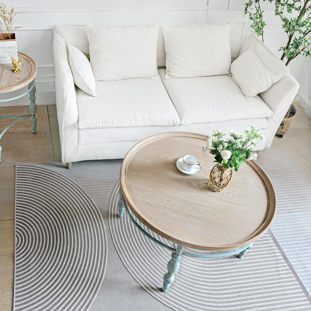 Rustic Farmhouse Round Coffee Table, French Country Vintage Center Table,φ31....