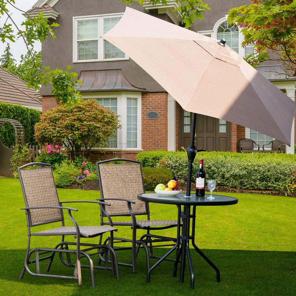 GIANTEX Outdoor Glider Chair W/Sturdy Metal Frame & Breathable Mesh Fabri...