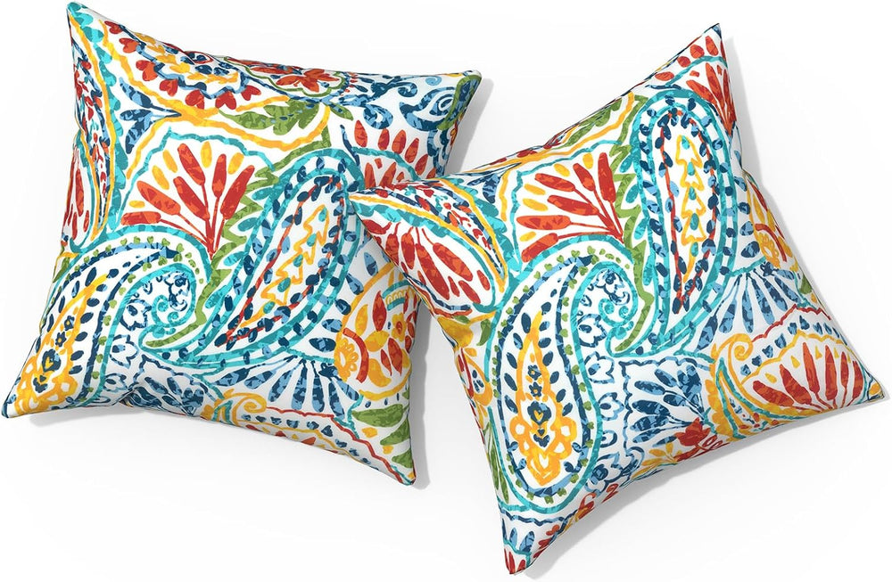 Outdoor Pillows for Patio Furniture 18x18 inch, Square Outdoor Throw Pillows ...