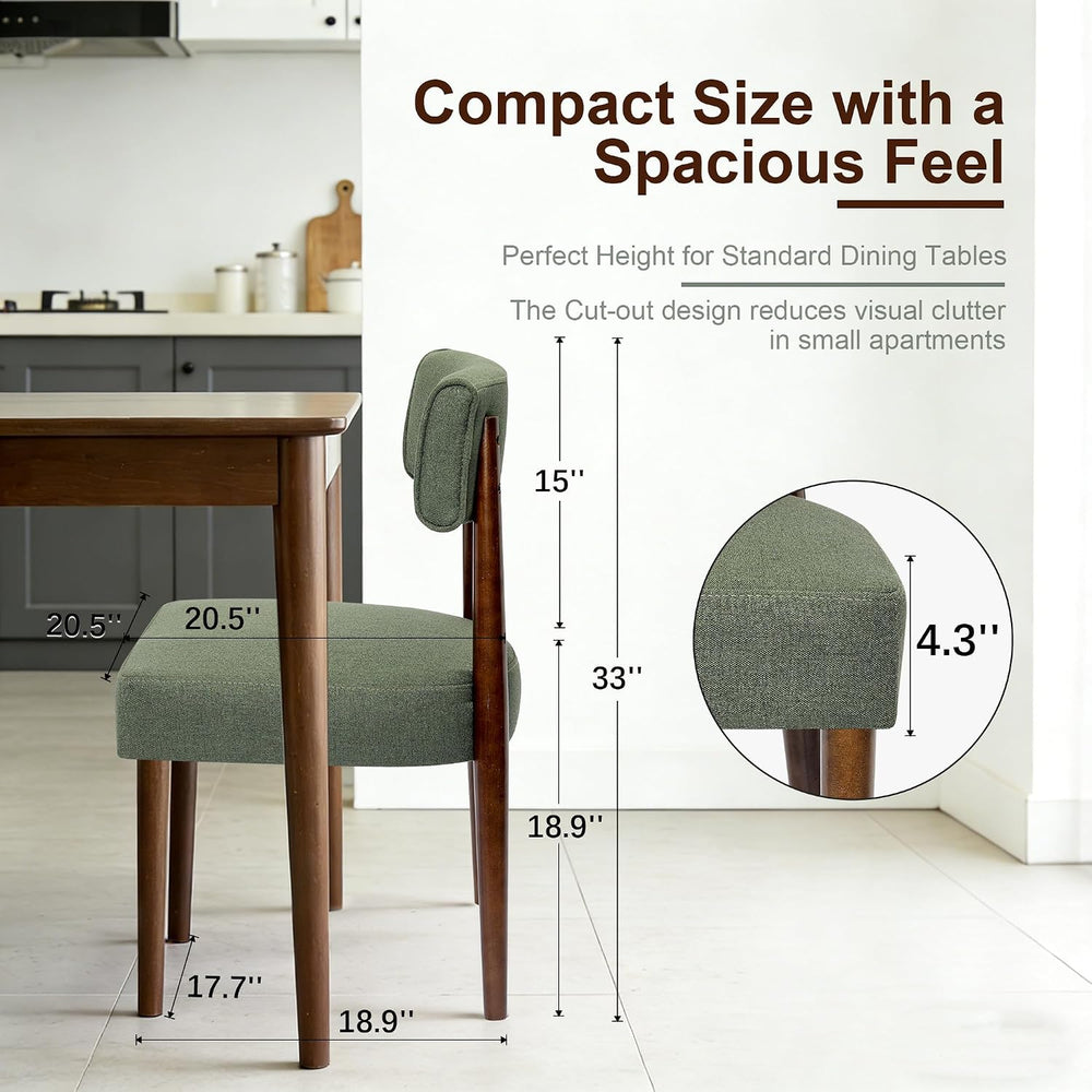 Wooden Dining Chairs Set of 6, Modern Farmhouse Upholstered Kitchen Side Chai...