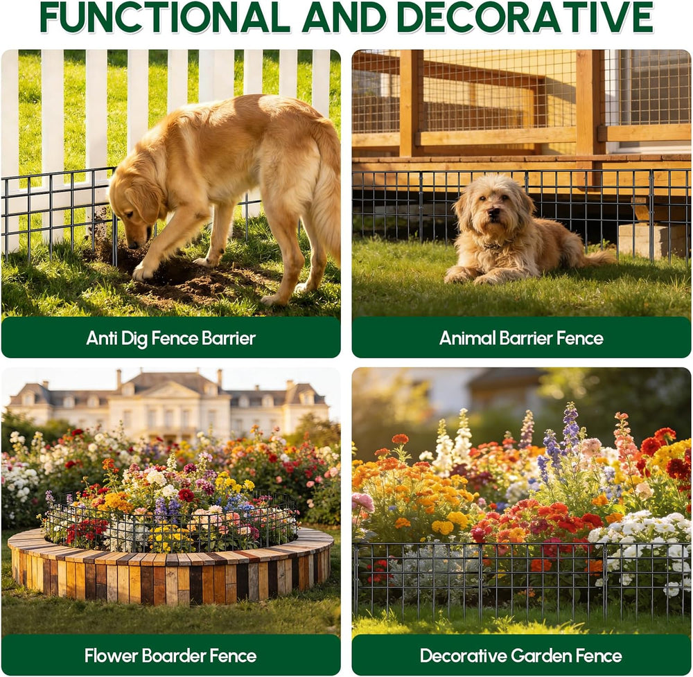 42.5ft(L) x 13in(H) Garden Fence Animal Barrier, 30 Panels No Dig Fence Panel...
