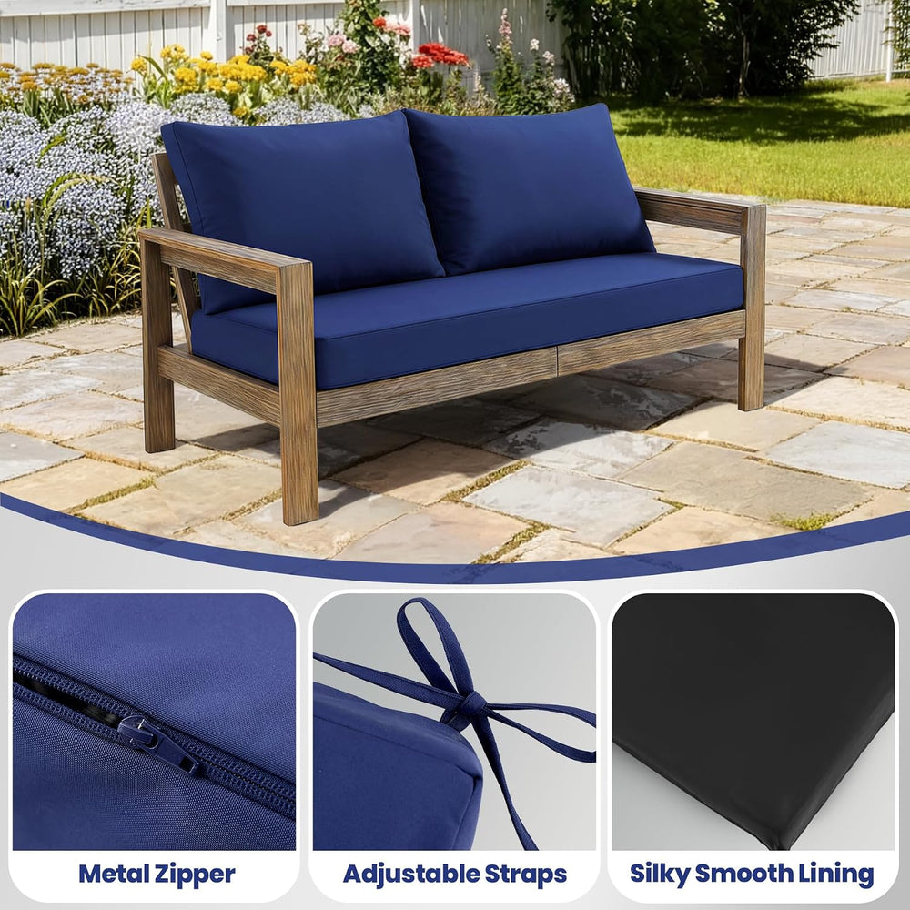 Outdoor Loveseat Cushion Set, 46" x 26" Loveseat Cushions for Outdo...