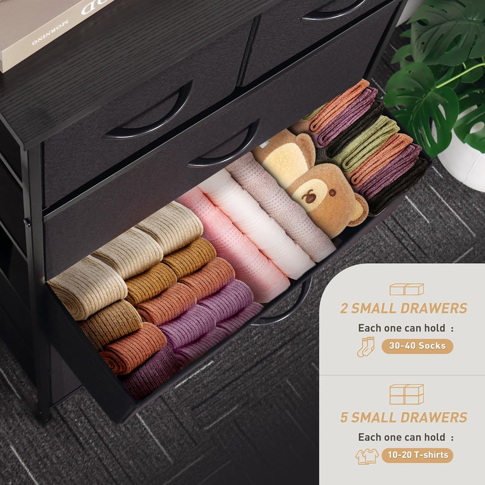 Mifuro Tall Dresser for Bedroom, Vertical Storage Organizer Tower with 7 Draw...