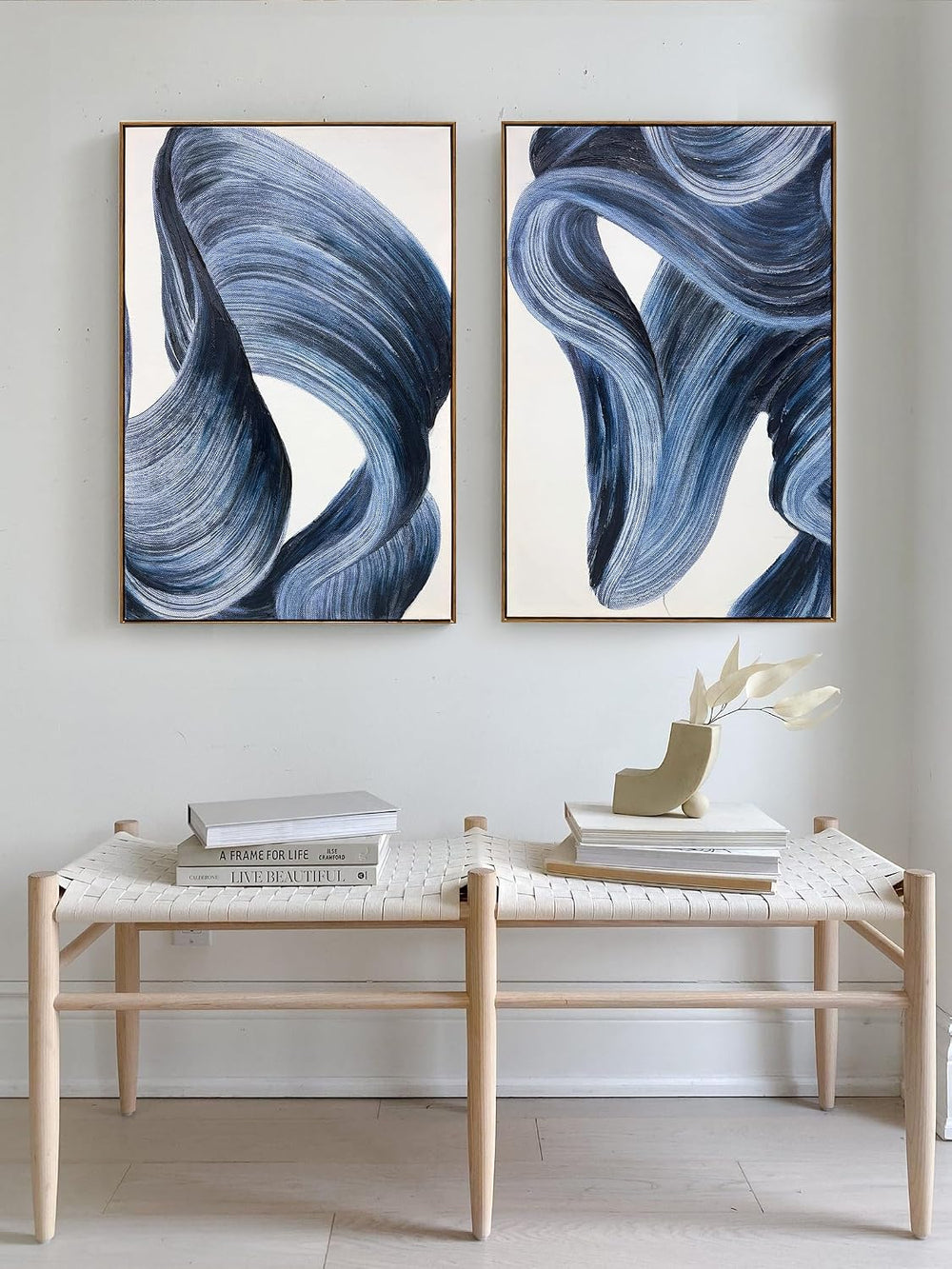 Zessonic Large Blue Abstract Modern Minimalist Graffiti Wall Art,24"x36&...