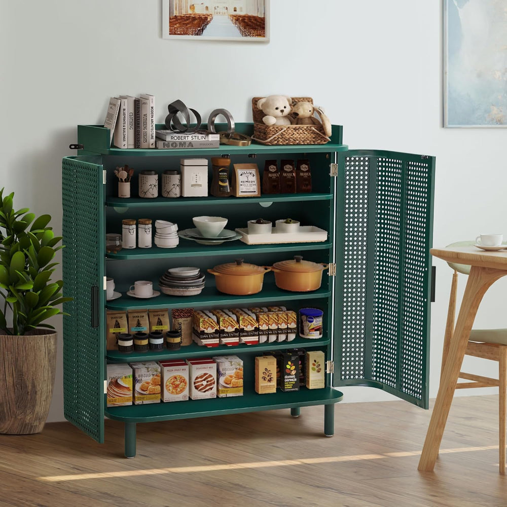 ORRD Shoe Cabinet, 5 Tier Boho Wooden Shoe Storage Organizer Cabinet with Adj...