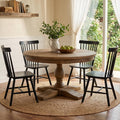 Windsor Dining Chairs Set of 4, Spindle Back Wooden Chairs