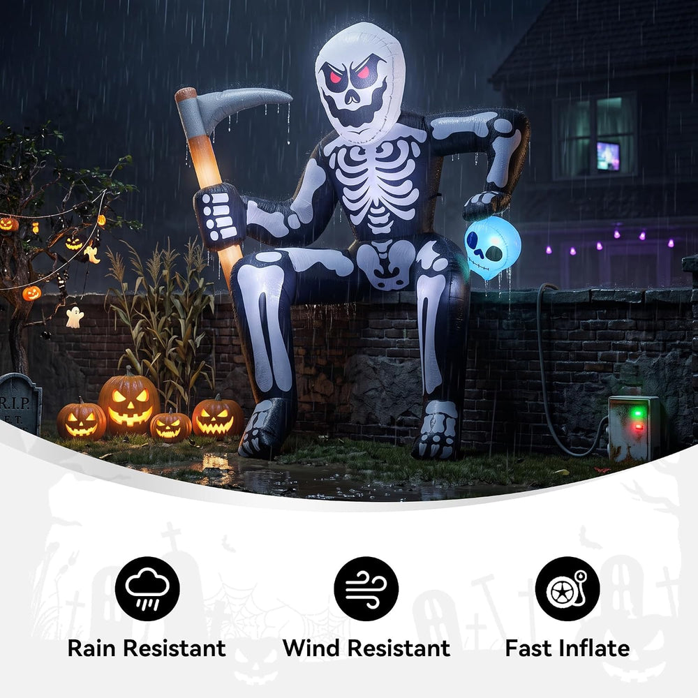 8.5FT Inflatables Skeleton Halloween Decor Outdoor for Rooftop