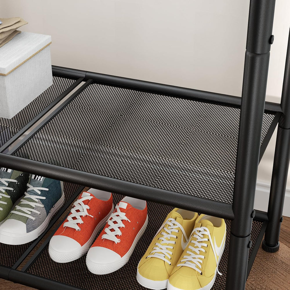 SINGAYE Wardrobe Standing Closet Clothing Rack With Shelf Hanging Clothes