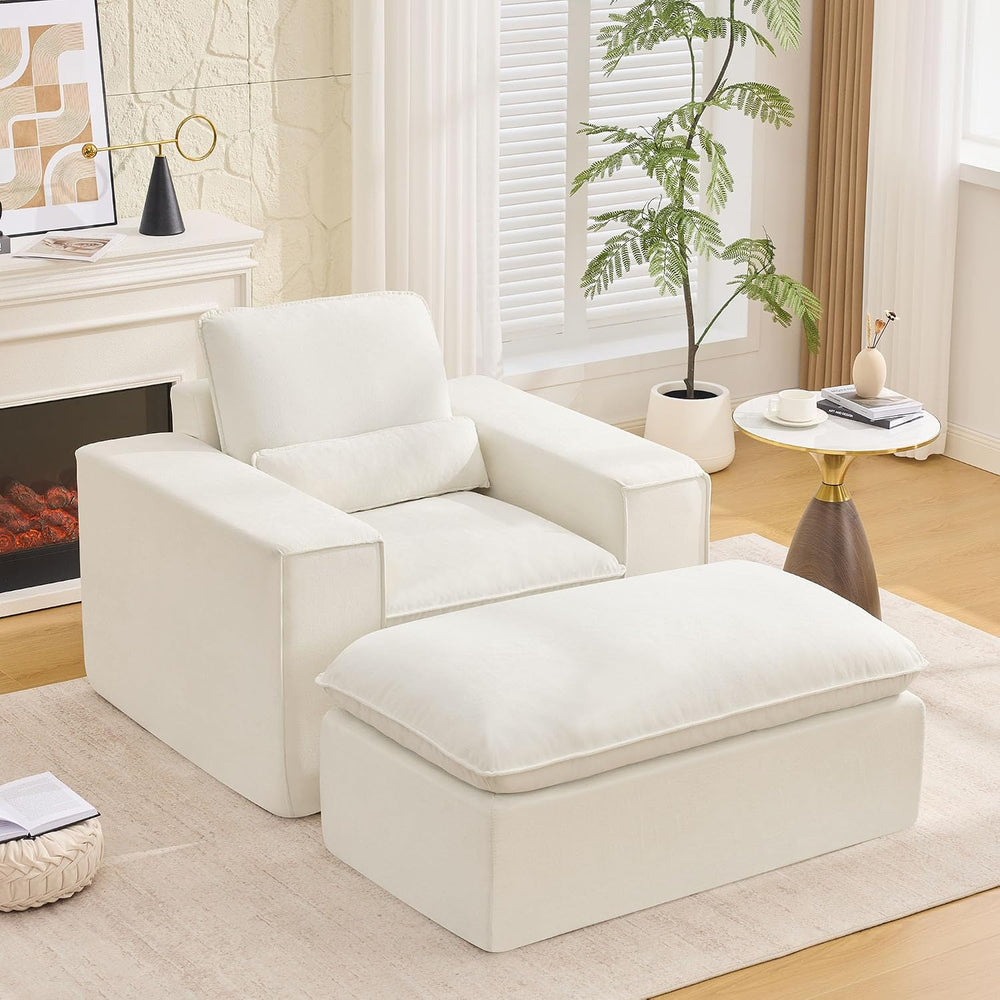 HUBSON Boneless Chaise Lounge Chair Indoor, Modern Deep Seat Boneless Chair w...