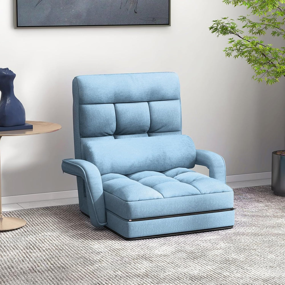 KOMFOTT Foldable Floor Lazy Sofa Chair, Indoor Chaise Lounge Chair with 6 Pos...