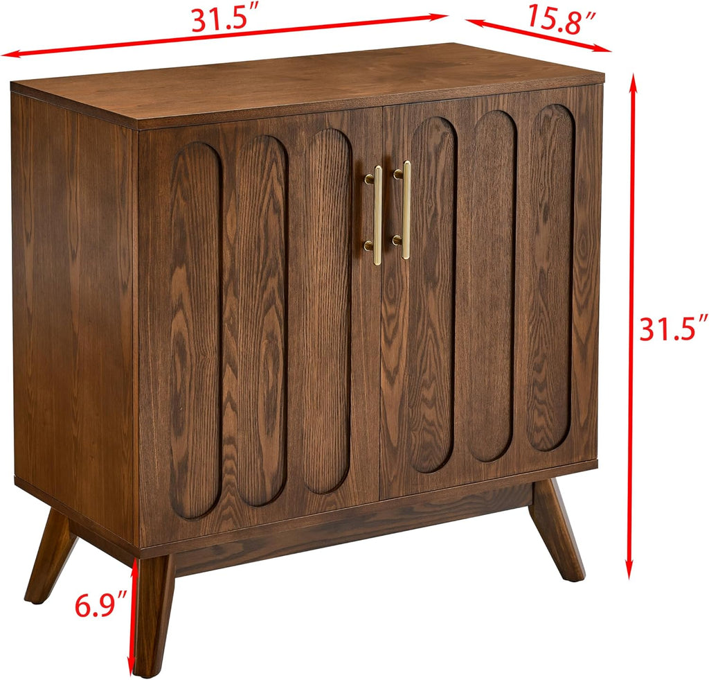 LKTART Small Sideboard Buffet,Mid Century Modern Storage Cabinet with Doors