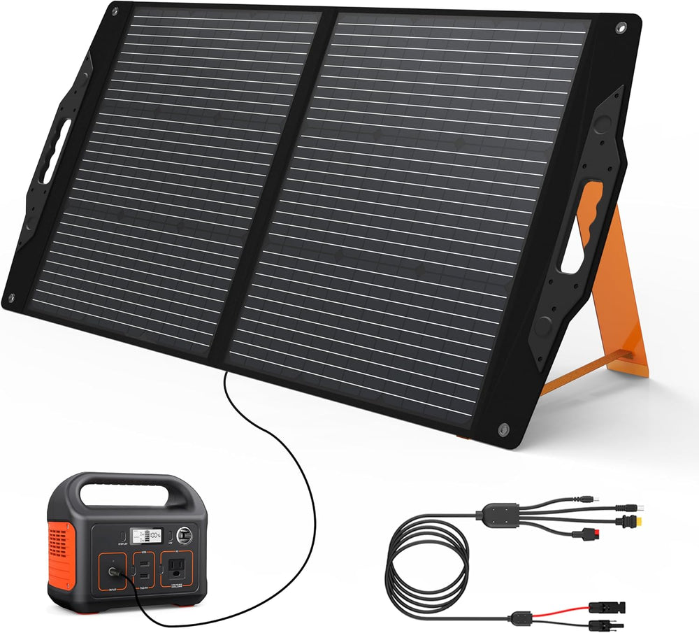 [Upgraded] FlexSolar 100W Portable Solar Panel for Power Station,Foldable Sol...