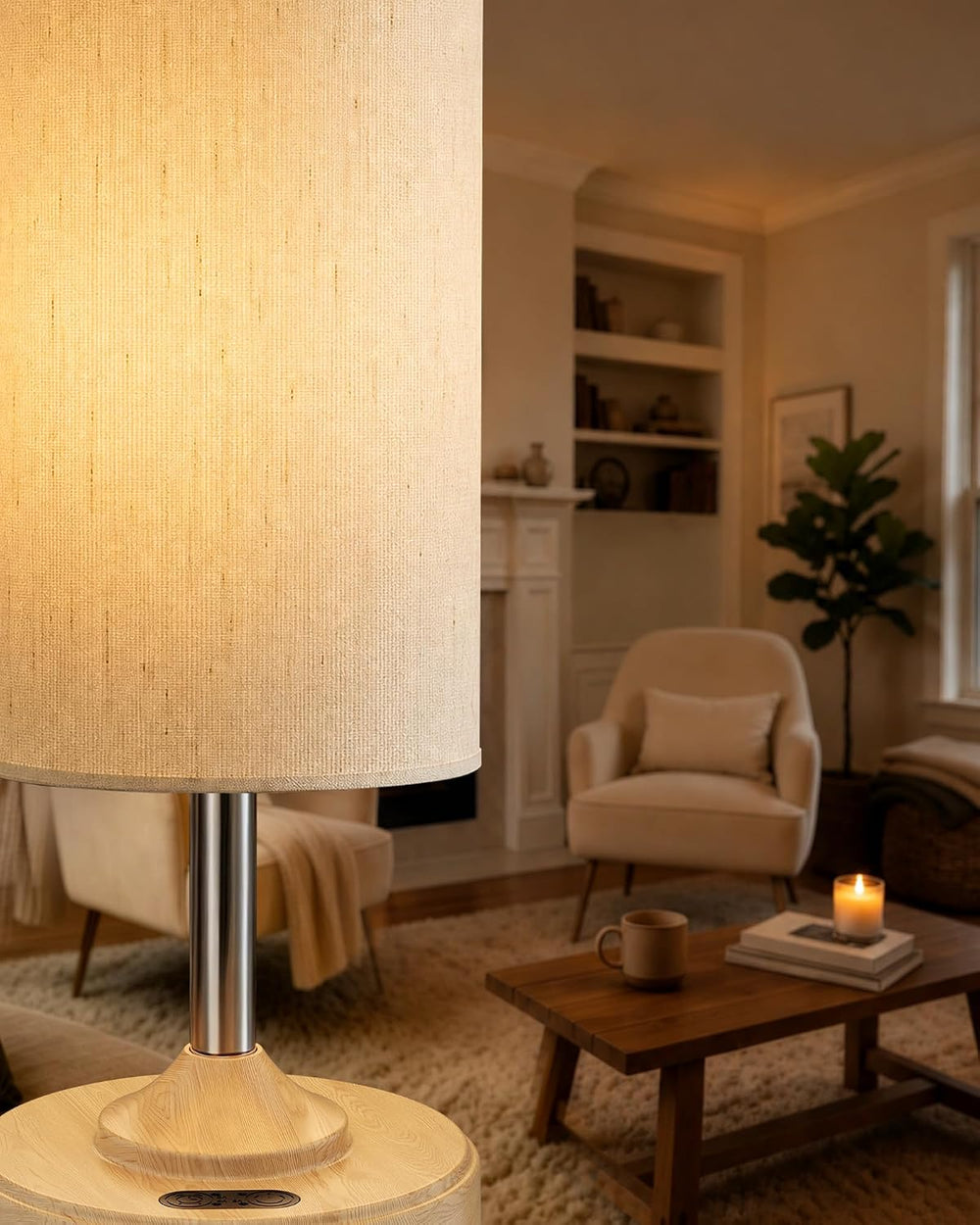 EZVALO Dimmable Cordless Table Lamp, Small Ambient Light with Timer