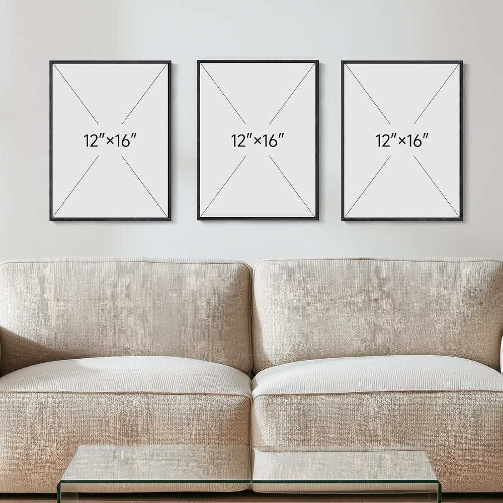 Framed Colorful Abstract Mid Century Modern Wall Art Bedroom, 12x16 Inch