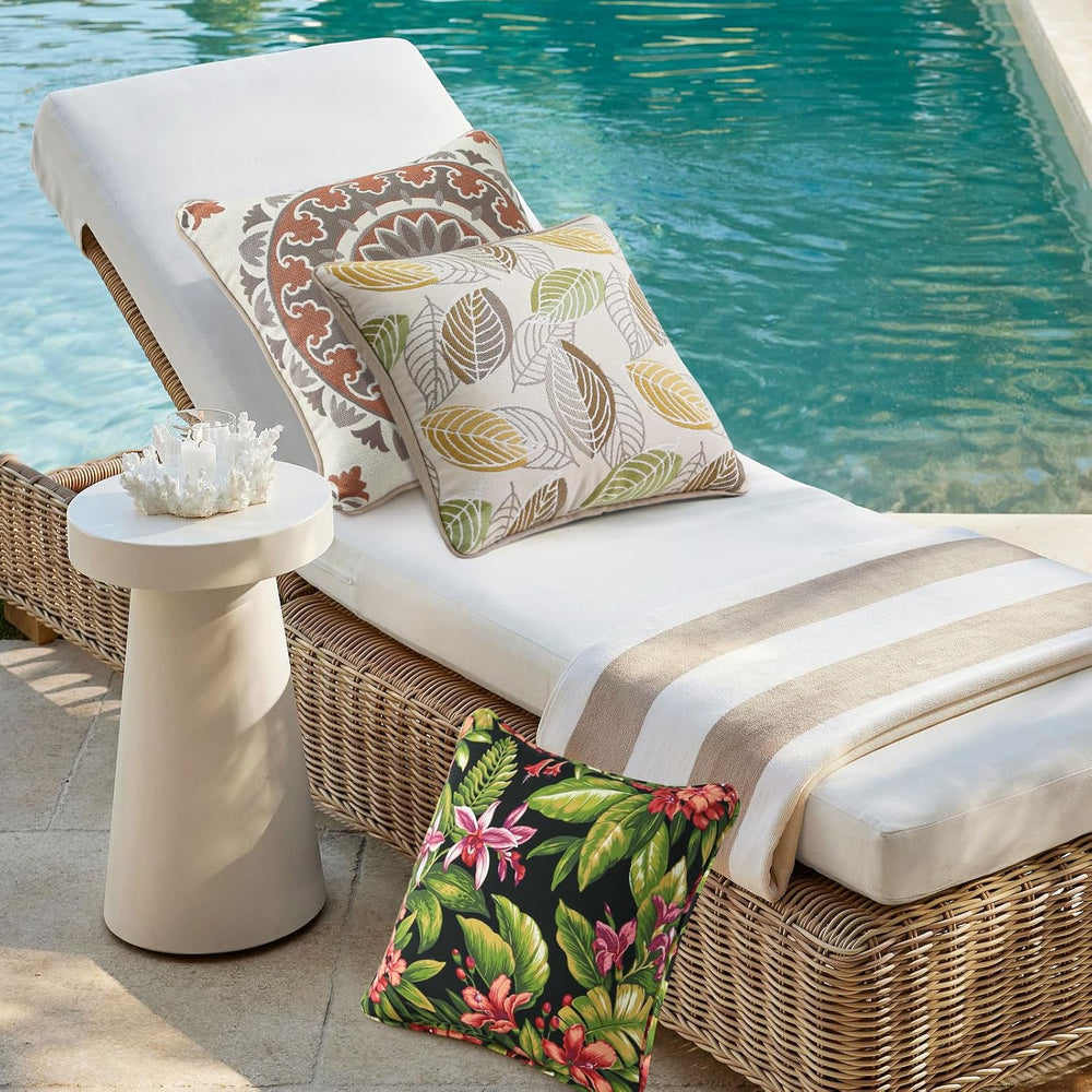 Outdoor Decorative Pillows Pack of 4, 16" x 16" Outdoor Pillow Set ...