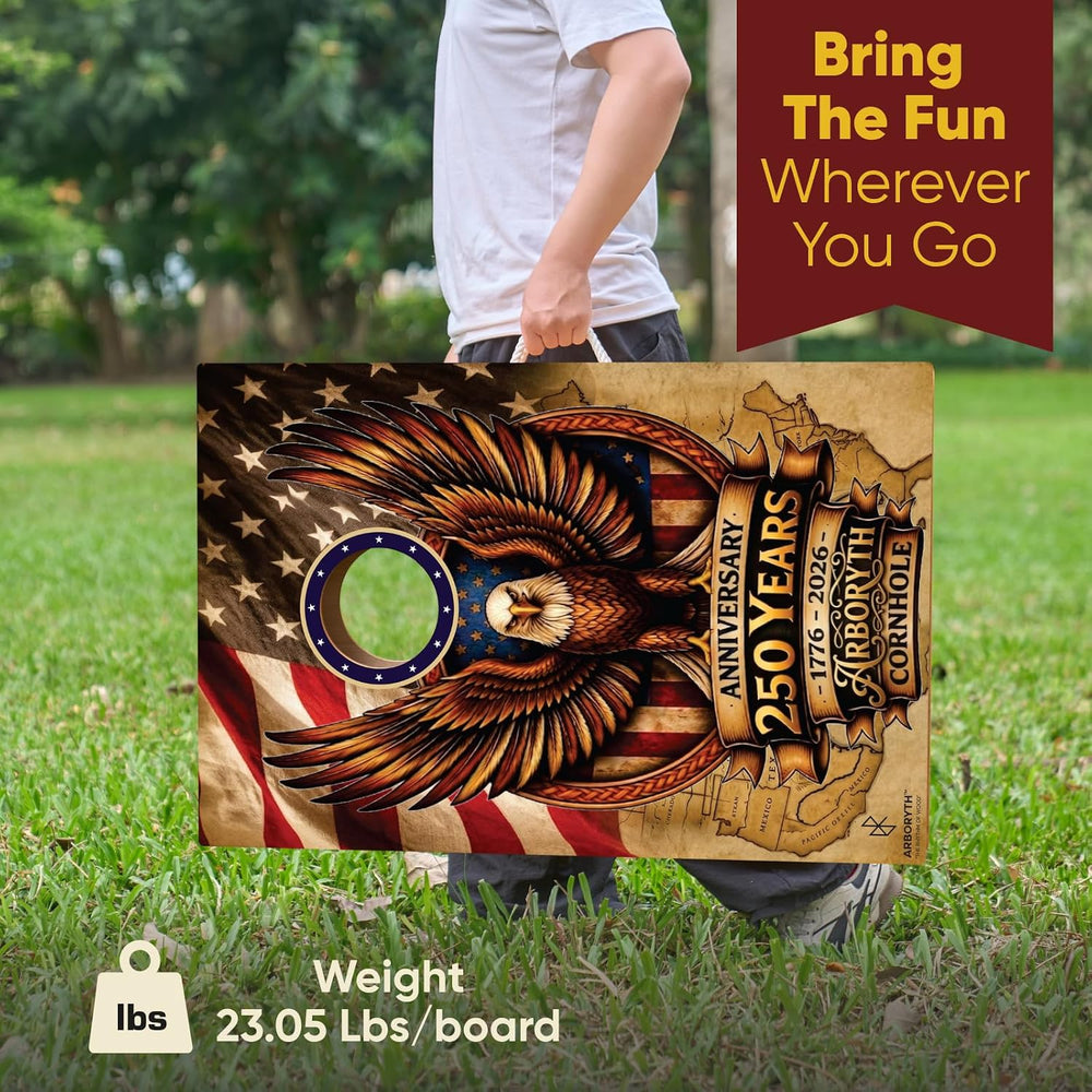 Regulation Cornhole Board Set - Dare to Play at 4x2 ft or 3x2 ft