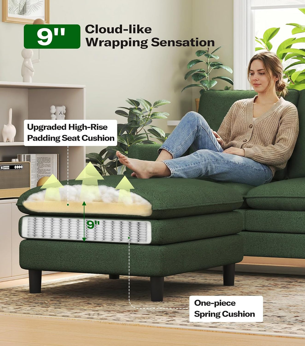 Welzona Teddy Storage Ottoman 3-Layers,26.8"Large Living Room Ottoman Cloud