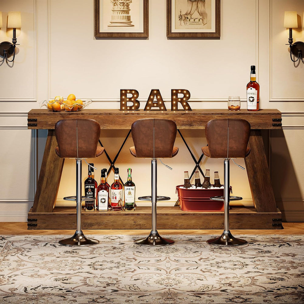 Tribesigns 70.87" Farmhouse Console Table with Storage (Brown)