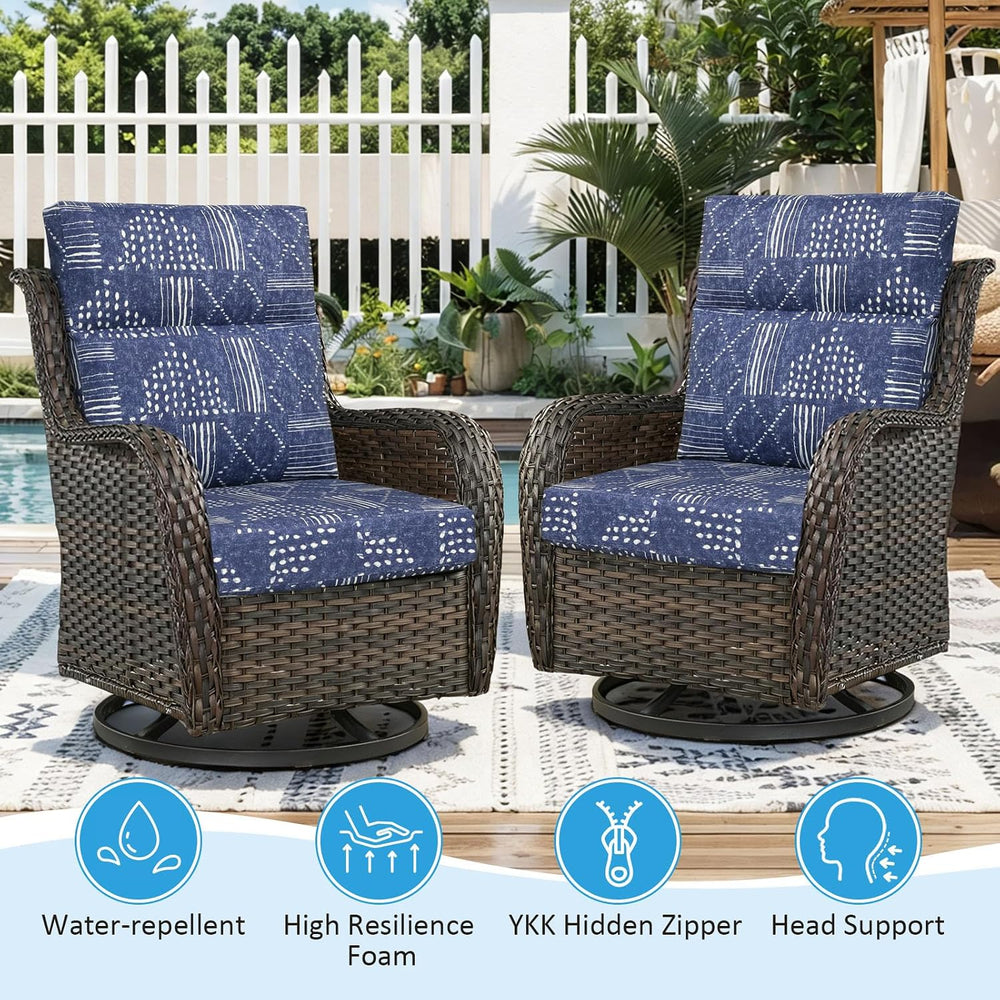 Outdoor Patio Chair Cushions 44x21x3.5 inch, Set of 2 Thicken Comfy Cushions ...