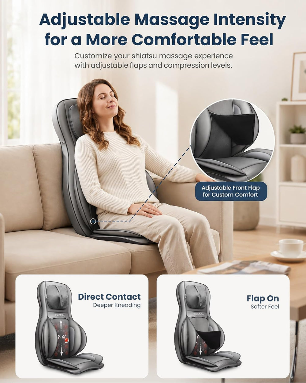 COMFIER Shiatsu Neck and Back Massager with Heat, FSA, Adjustable Nodes