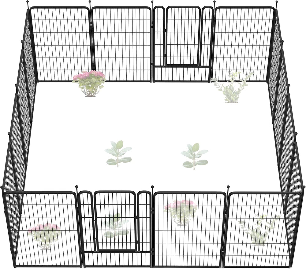 FXW No Dig Garden Fence, Outdoor for Yard, 45in(H) x 36.4ft(L), 16 Panels