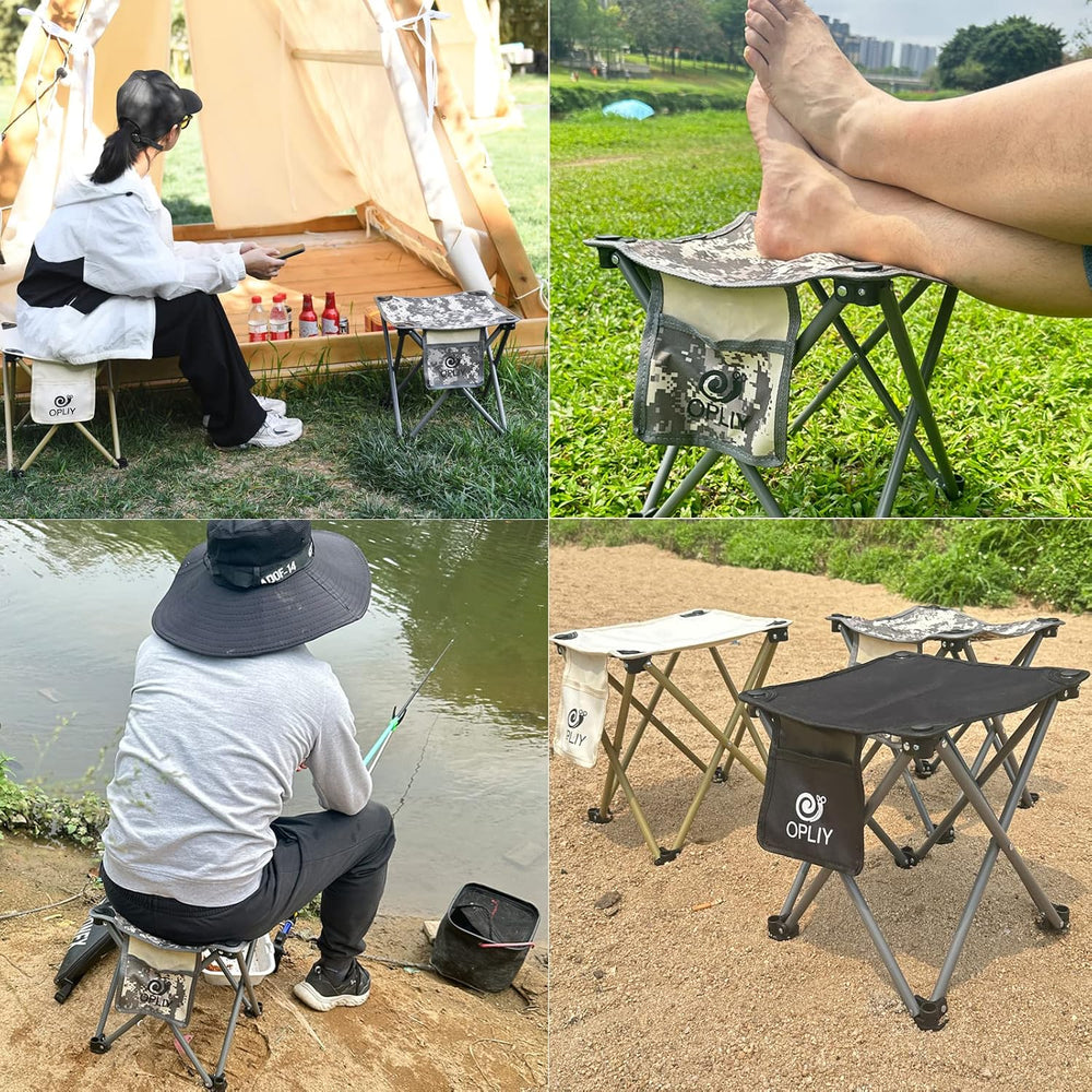 Opliy Camping Stool 2 Pack,13.5 Inch Portable Folding Stool for Outdoor Garde...