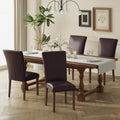 COLAMY High Back Upholstered Dining Chairs Set of 4, Dark Brown