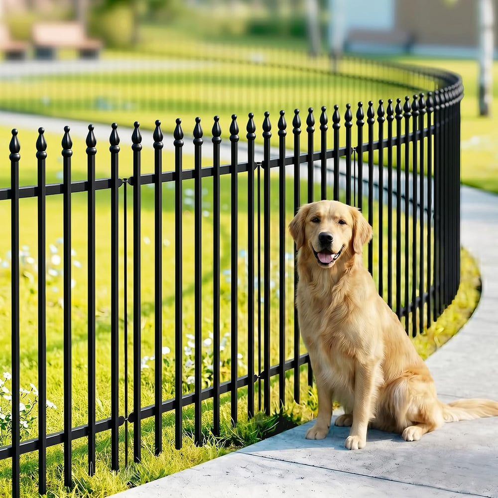 Thealyn 36"H x 28"W Metal Garden Fence, No Digging, Animal Barrier,...