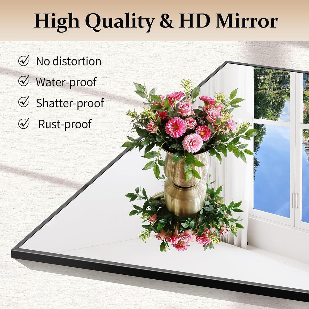 COFENY Black Bathroom Mirrors for Over Sink, 18x24 inch Rectangle Mirror