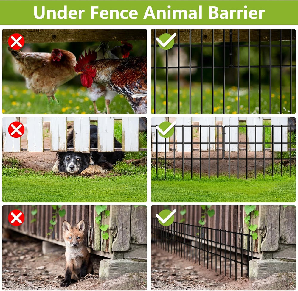 42.5ft(L) x 13in(H) Animal Barrier Fence, 30 Panels No Dig Fence, Garden Fenc...