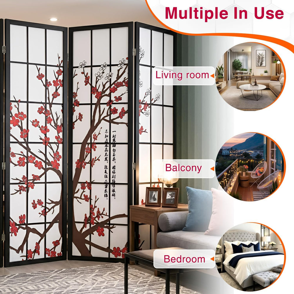 Dopinmin Room Divider,4 Panel Folding Privacy Divider for Room Separation
