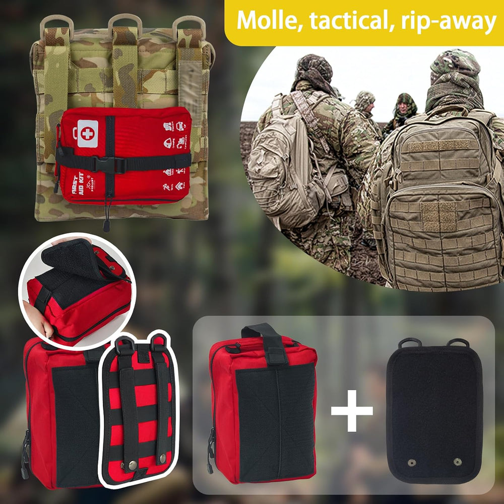556 Piece Premium Large First Aid Kit, Survival Medical Bag with Labelled Com...