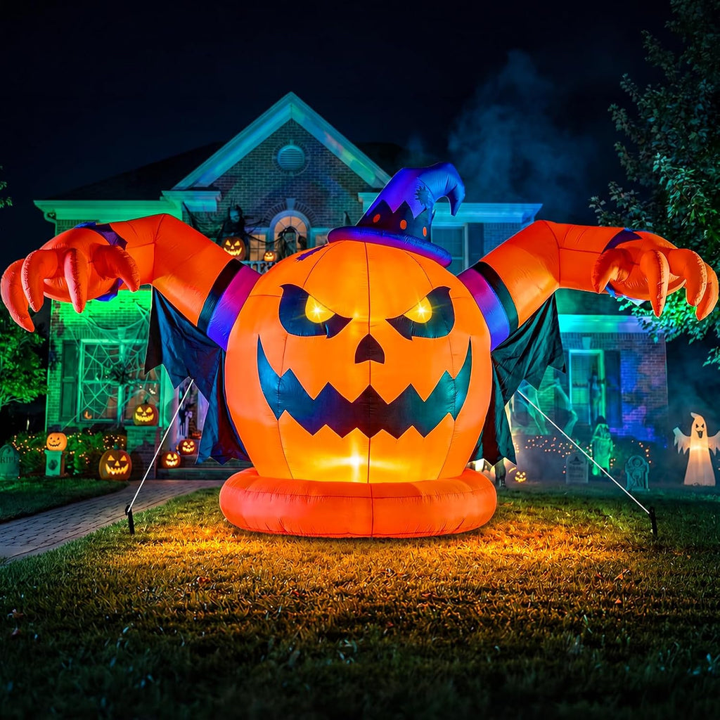 12.2 FT Halloween Inflatables Decorations Outdoor - Giant Pumpkin Blow Ups